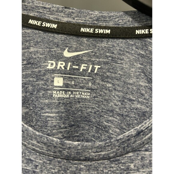 Nike Swim Dri-FIT Hydroguard Mens Midnight Heather Navy Blue Size Large UPF 40+ - Picture 4 of 6